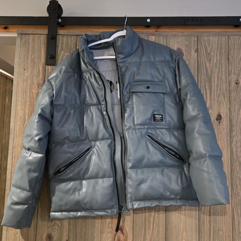 Hudson Vegan Leather Puffer Jacket